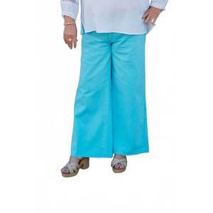 NEW KUT FROM THE KLOTH meg high rise fab ab wide leg raw hem in capri blue